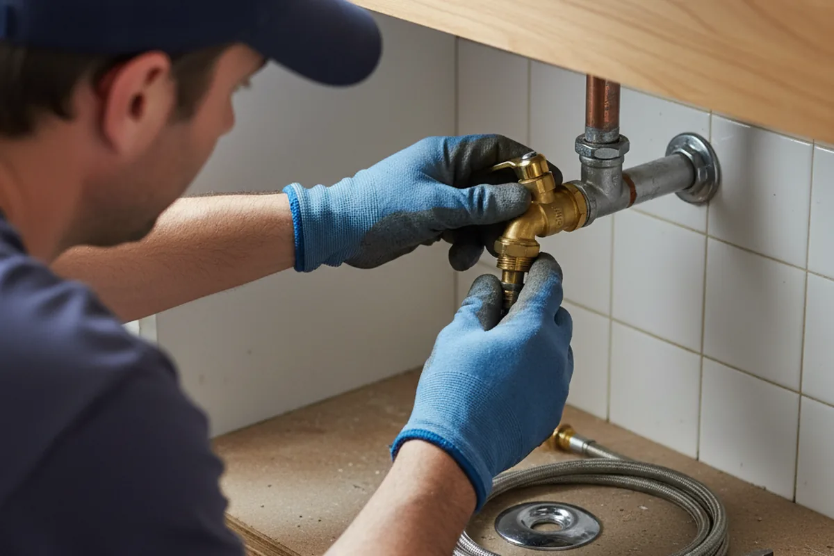 Shutoff valve and fitting work during Emergency Plumbing in Danville